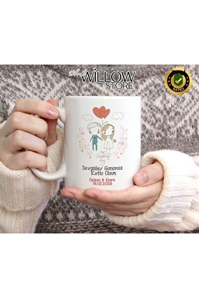 WİLLOW STORE Valentine's Day, Special for Lovers, Love, Affection Porcelain M...