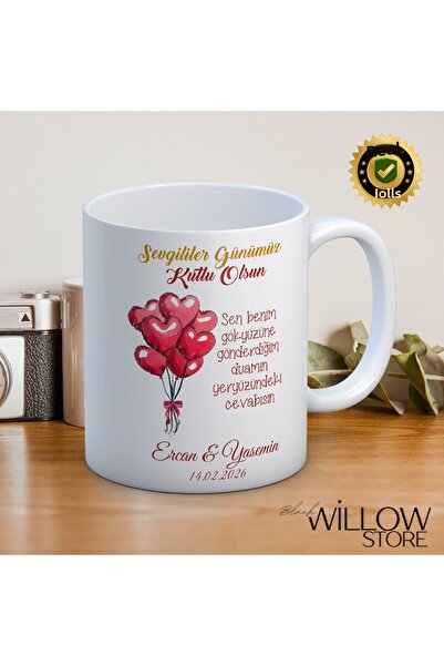 WİLLOW STORE كوب خزفي لعيد الحب، خاص بالمحبين، للحب والحبة - 60