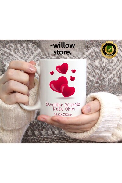 WİLLOW STORE Valentine's Day, Special for Lovers, Love, Affection Porcelain M...