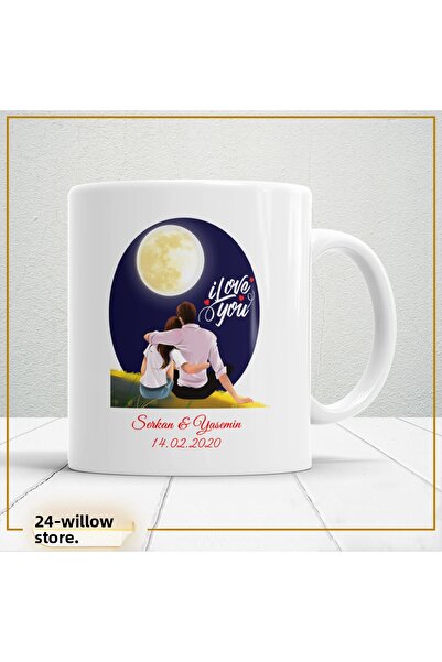 WİLLOW STORE Valentine's Day, Special for Lovers, Love, Affection Porcelain M...