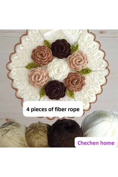 ÇEÇEN HOME Set de 4 fire de croșetat manual pentru pulover-vestă 100 gr - 475 mt