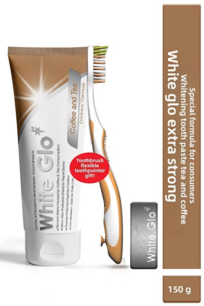 White Glo معجون أسنان مبيض قوي للغاية بتركيبة خاصة لمستهلكي الشاي والقهوة 150...