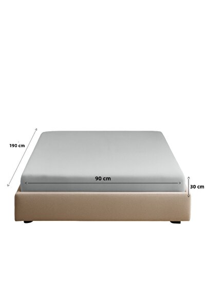 Sabia 100% Cotton 62 Thread Count (155 Tc) 90X190Cm +30Cm Height Single Size Fitted Sheet