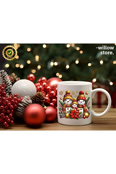 WİLLOW STORE Christmas Cute Snowman 5 Themed Porcelain Mug, Christmas, Merry ...
