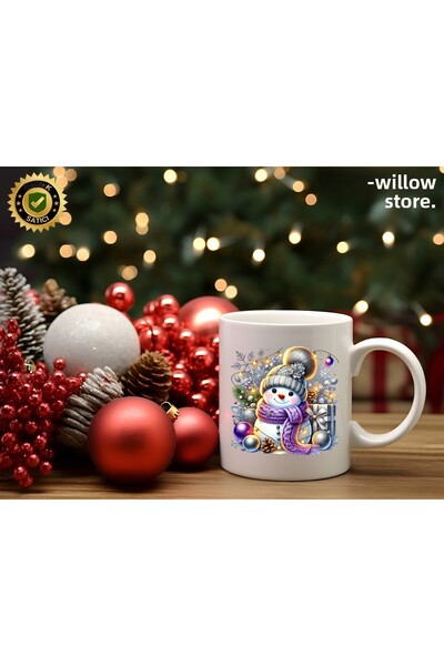 WİLLOW STORE Christmas Cute Snowman 6 Themed Porcelain Mug, Christmas, Merry ...