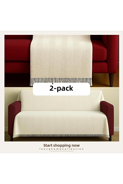 Loova Huse pentru scaune SET 2 buc. țesut tradițional 100% bumbac ecru