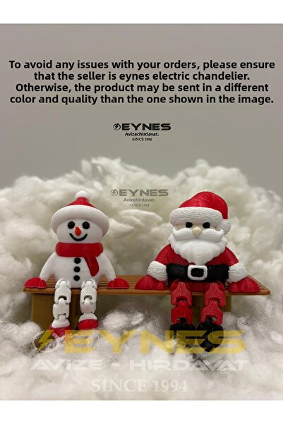 Eynes Aydınlatma Snowman and Santa Claus Figure New Year Decor Christmas Ornament