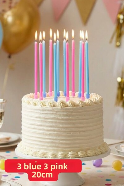 Baloncu Dede Ροζ και μπλε κερί τούρτας για πάρτι Baby Shower Προμήθειες για πάρτι αποκάλυψης φύλου