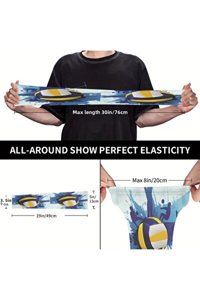 CN Unisex Biihudu Volleyball Printed Mesh Fabric Sleeves, Polyester Fiber, Pull-On Closure, Hand Washable