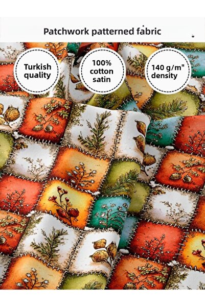 FabricMarket 100% βαμβακερό σατέν ύφασμα συνονθύλευμα – 155×100 cm – Για ραπτ...