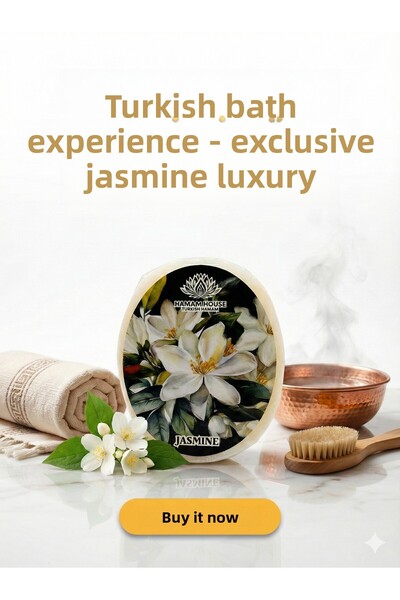 HAMAM HOUSE TURKISH HAMAM صابون إسفنجي طبيعي بخلاصة الياسمين