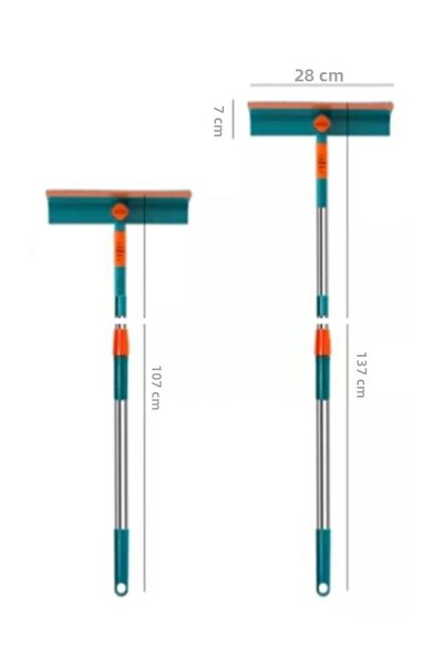 çt çeçem ticaret 180 Degree Rotatable Telescopic Double Sided Practical Glass Wiping Apparatus Extendable Glass Wiping Mop