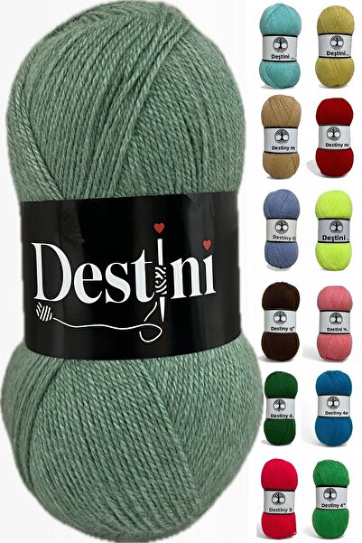 destini سترة من الصوف المحبوك يدويًا، سترة، وشاح، قبعة 100 جرام 300 متر أسياخ 3-3,5 كروشيه 2.5 متعدد الألوان