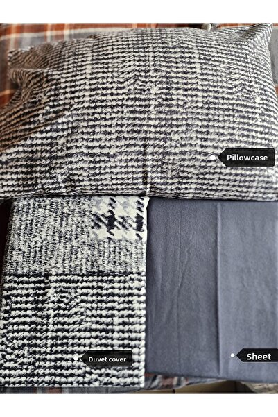 Sarev 100% Cotton Flannel Double Duvet Cover Set