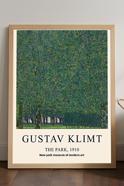 Duvarda Poster înrămat din lemn natural Gustav Klimt, pictură decorativă arti...