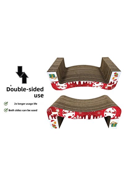 EMS Ambalaj Cardboard Cat Scratching Post, New Year's Concept, Cardboard Cat Bed, 40*25*15 cm