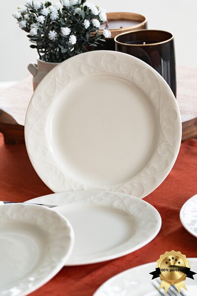 Heda Porselen Bahar 6-Piece Porcelain Cake Plate Set