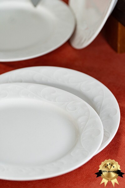 Heda Porselen Bahar 6-Piece Porcelain Cake Plate Set