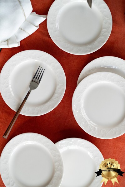 Heda Porselen Bahar 6-Piece Porcelain Cake Plate Set