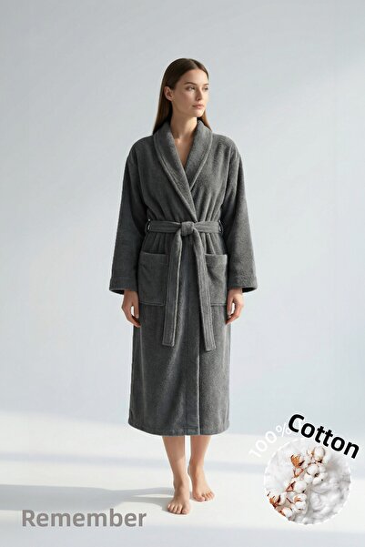 Anılsan Halat de baie Şalyaka Antracit bumbac 100% Unisex Ideal pentru Spa, P...