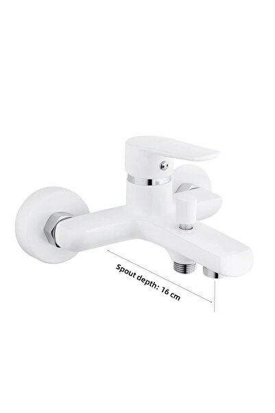 MegaVitrin Tema Zenn Bathroom Faucet Tap White | Tse Certified Stainless Steel Tubular 35 mm Cartridge 5 Years Warranty