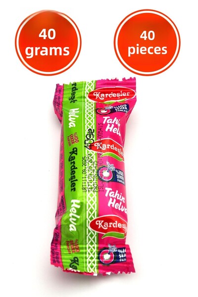 KŞ Kardeşler Şekerleme حلاوة طحينية سادة حجم صغير 40 جرام × 40 قطعة