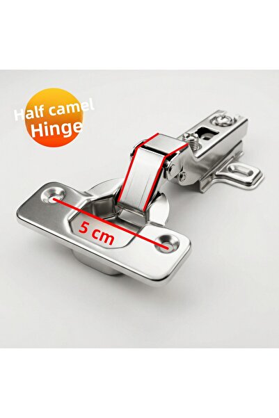 Badem10 Chrome 2 Pieces Half Camel Neck Pistonless Furniture Cabinet Door Hinge