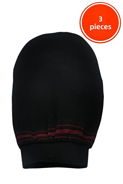 xdeonss قفاز تقشير أسود مطاطي للحمام مقاس 15×26 سم × 3 قطع