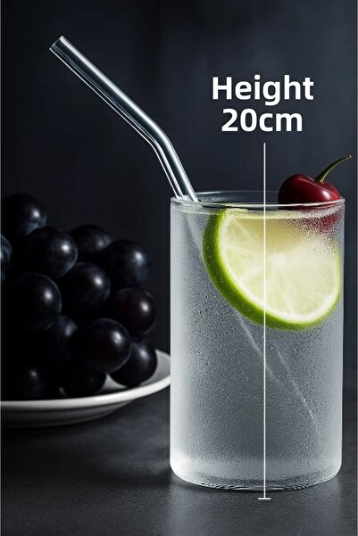 Sardıcı 6Pcs Drinking Straws Transparent Strength Long Lasting Easy to Clean ...