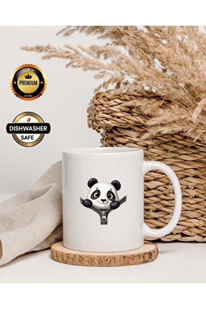 KUPA ISLAND Printed Mug Cup with Zipper Panda