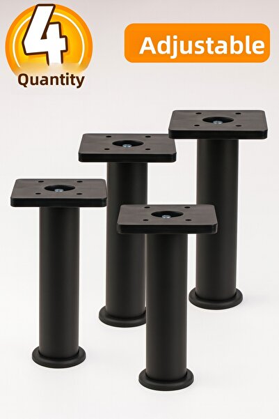 Badem10 (4 bucăți) Suport reglabil 15 cm Mobilier negru Canapea Fotoliu Baza de ridicare Picioare