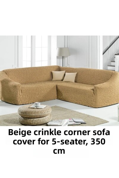 upmall Bürümcük 5-Person L Corner Sofa Cover, Flexible Sofa Cover Without Foo...