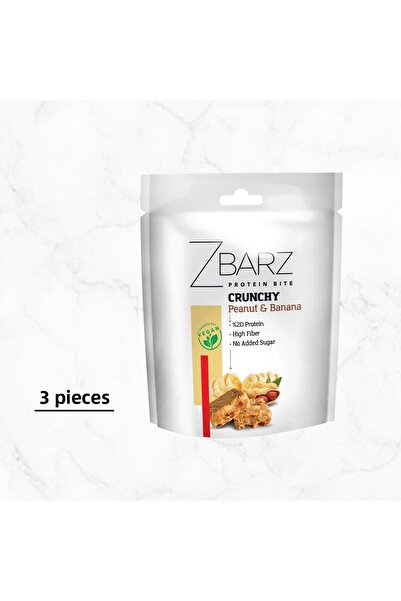 Zbarz كرانشي بروتين بايت الفول السوداني والموز 90 جرام (3 قطع)