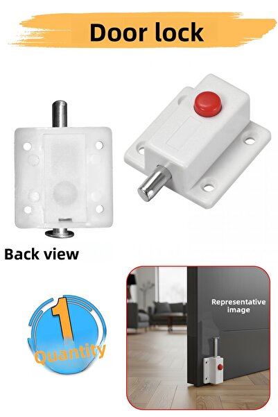 Badem10 قفل باب زنبركي بلاستيكي للأثاث، قطعة واحدة، مثبت باب، أداة تثبيت وقفل