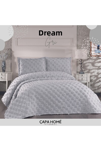 Çapa Home Chenille Bedspread / Dowry Cover / Suitable for Daily Use / 3-Piece Bedspread Dream