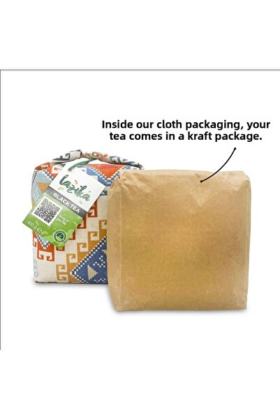 LAZİKA شاي أسود 800 جرام في عبوة قماشية - شاي هدية مخيط يدويًا، شاي مايو، صناعة يدوية