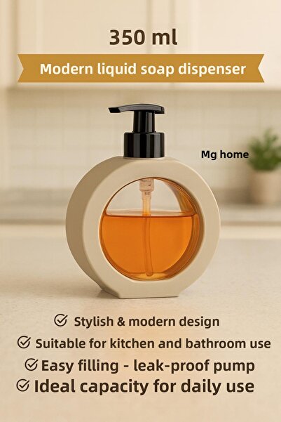 VENON 💜 Cream Color 1 Piece Liquid Soap Dispenser 350 ml - 11.8 oz Plastic Product Dishwashing Liquid Bleach