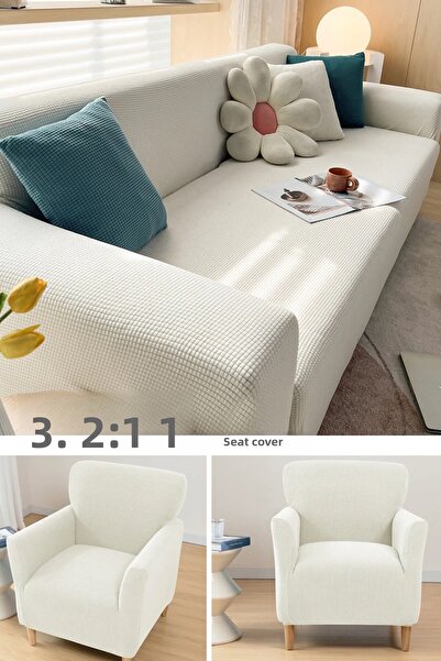uzhanem Еластичен калъф за диван 3+2+1+1. Калъф за диван с еластични краища, подходящ за пране, квадратен мотив