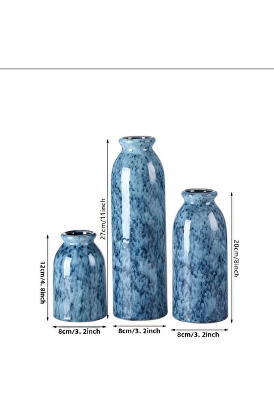 CWLWGO Blue Gradient Ceramic Vase Set