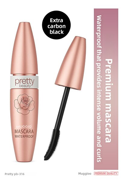 Muggio ماسكارا فاخرة باللون الأسود الكربوني مع تأثير كثافة وتجعيد فعال