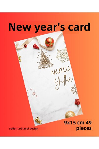 arl etiket tasarım dijital baskı merkezi New Year Gift and Keychain Card 9X15 cm 49 Pieces - Arl Label Design