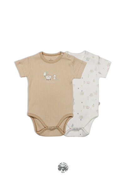 Budi Bistyle Always Dream Half Sleeve 2-Piece Bodysuit 17114 Ecru Beige