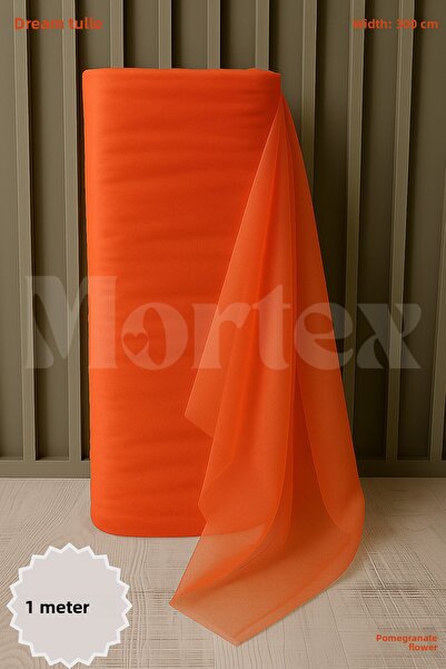 Mortex Tul de vis cu flori de rodie, lungime 1 m, cel mai stabil 3 m, pentru ...