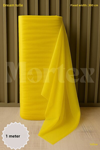 Mortex Tul galben Dream, lungime 1 m, cel mai stabil 3 m, pentru logodna, hen...