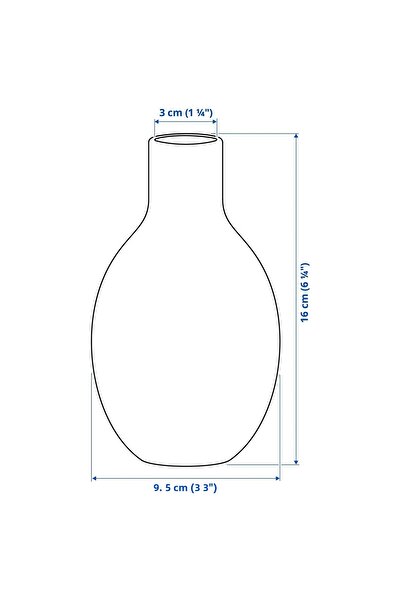 IKEA Blodbjörk Ceramic Vase, Yellow 16 cm