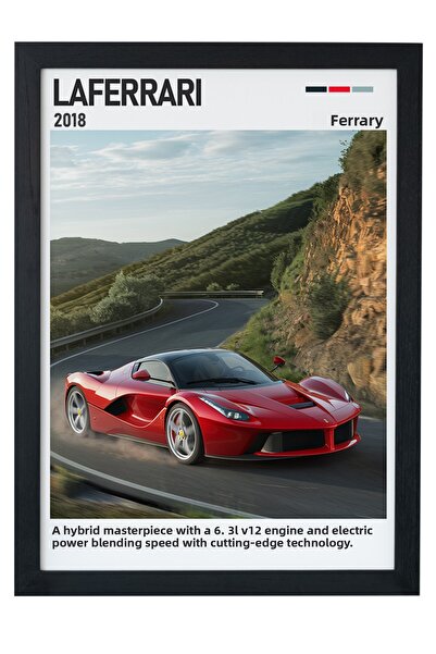 gxe.art Pictură cu poster cu rama din lemn Ferrari LaFerrari – Legenda hibrid...