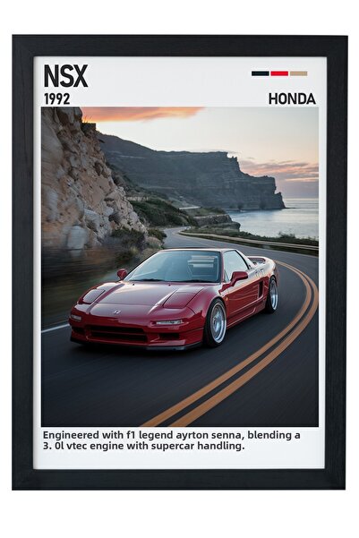 gxe.art Pictură cu poster cu cadru din lemn Honda NSX – Icona supercarului ja...