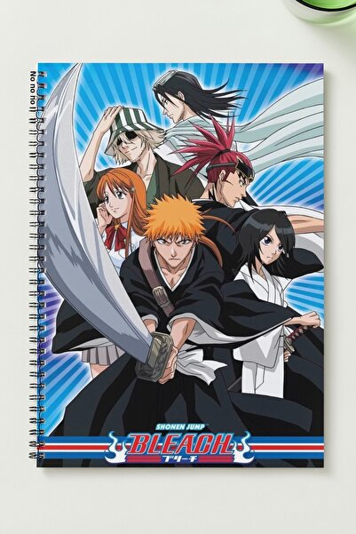 BLACKONECLASS دفتر ملاحظات BLEACH ANIME A5 بغلاف معدني حلزوني غير مسطر من الك...