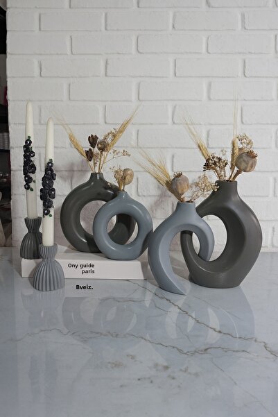 Zigzag Home Διακοσμητικό σετ 6 τεμαχίων βάζων και κηροπήγιων σε στυλ Μποέμ, Σ...