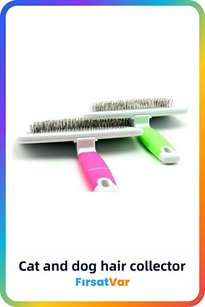 FırsatVar فرشاة العناية بالكلاب والقطط - تأثير التدليك، فرشاة سلكية لتجميع الوبر